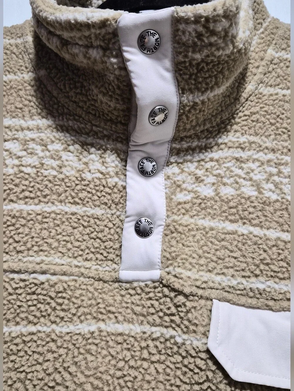The North Face Men Beige Cragmont 1/4 Snap Front Sherpa Fleece Jacket Size XL